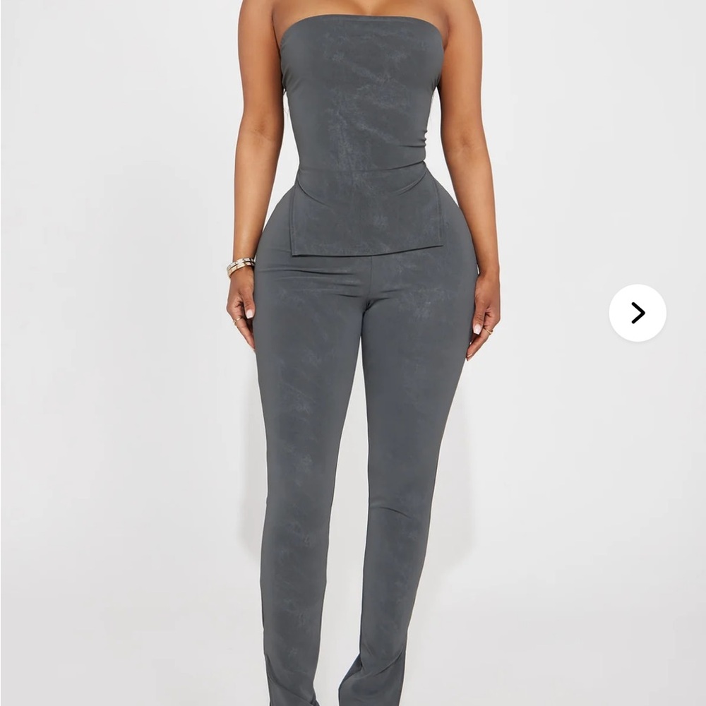 Elegant Gray Strapless Jumpsuit